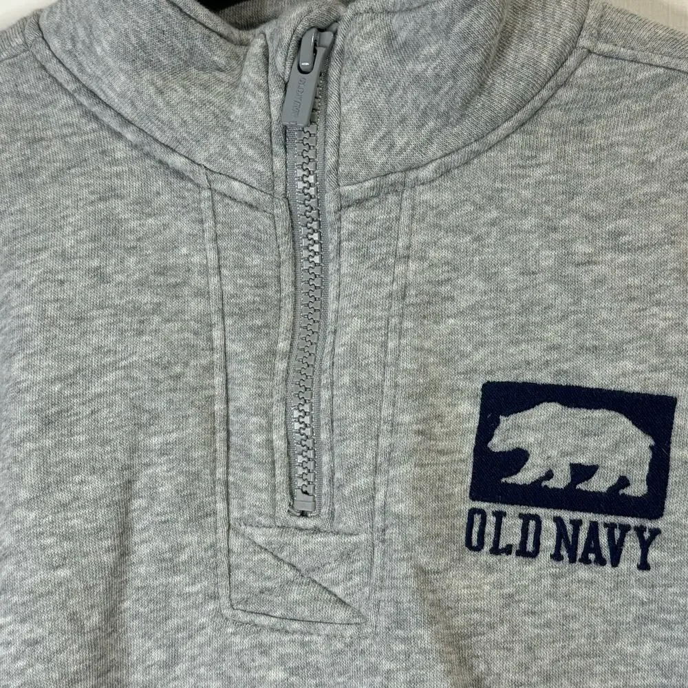 Old Navy High Neck Grey Sweatshirt with Quarter Zip Front Size 4t